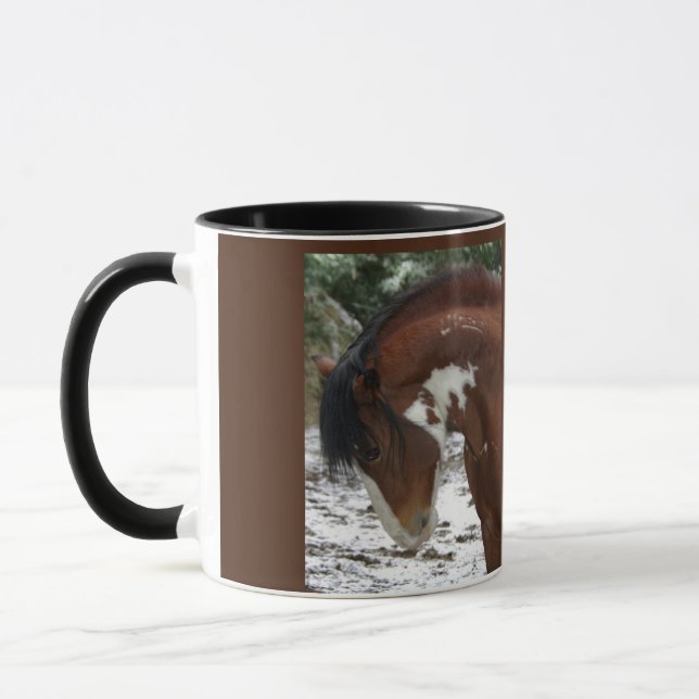 Mug Portrait de cheval avec nom (Gauche)