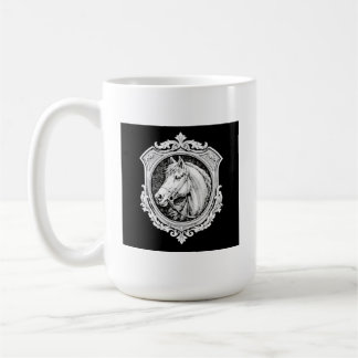 Mug Portrait de cheval or vintage Art orné