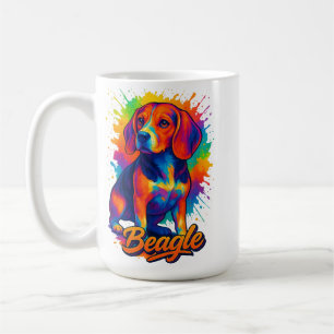 Mug Portrait de chien Beagle Pop Art Coloré