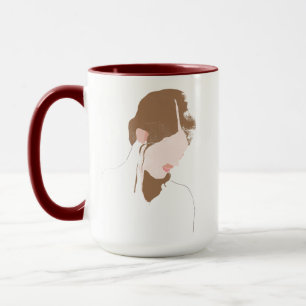 Mug Portrait de contours moderne