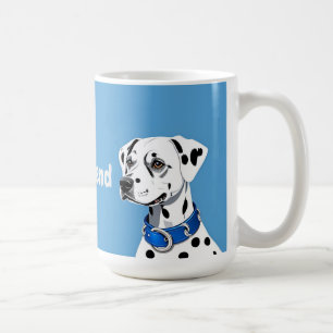 Mug Portrait de Dalmatien avec collier bleu