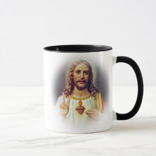 Mug Portrait de Jésus signe de paix du Cœur Sacré