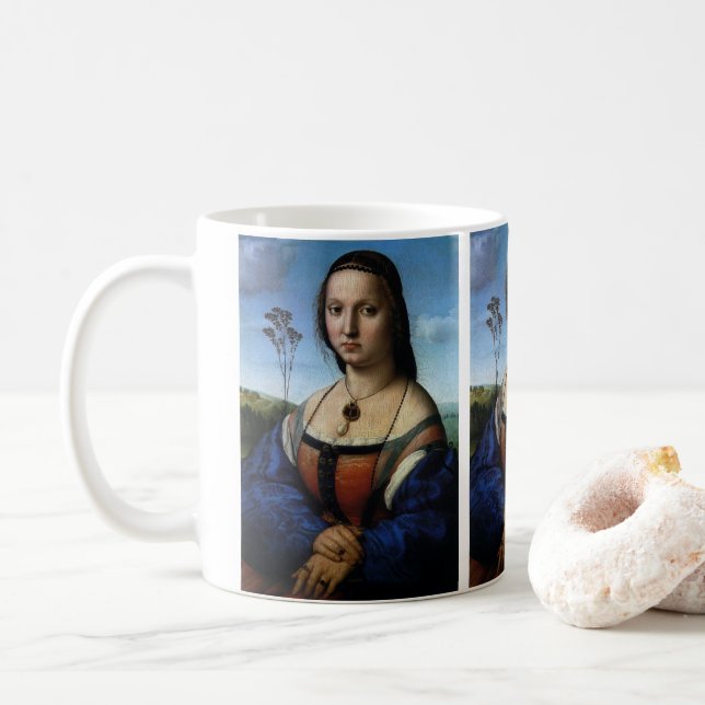 Mug Portrait de Maddalena Doni par Raphael Sanzio (Avec donut)