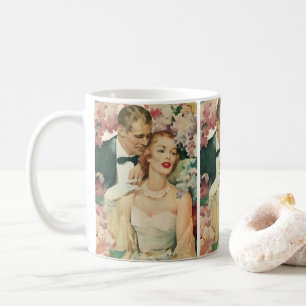 Mug Portrait de mariage vintage, mariée et marié rétro