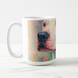 Mug Portrait de Pit Bull Floral Coloré sur Impression