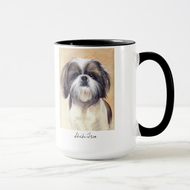 Mug Portrait de Shih Tzu peint dans la couleur pour (Droite)