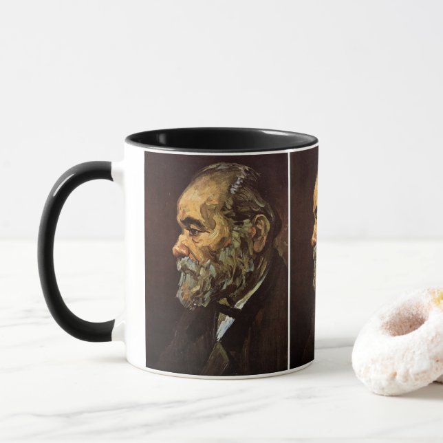 Mug Portrait du vieil homme avec barbe par Vincent van (Avec donut)