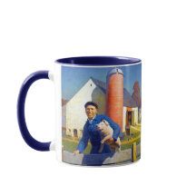 Portrait d'un paysan N C Wyeth Americana Art 15oz