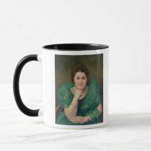 Mug Portrait d'une femme russe avec une écharpe verte