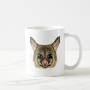 Mug Portrait illustré d'opossum commun de brushtail