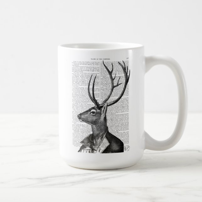 Mug Portrait noir et blanc de cerfs (Droite)