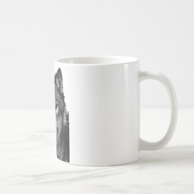 Mug Portrait noir et blanc Wolf (Droite)