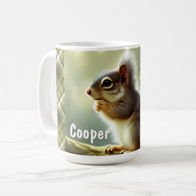 Mug Portrait personnalisé de la faune de l'écureuil de (Devant gauche)