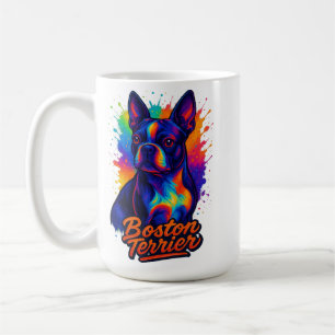 Mug Portrait Pop Art Coloré de Boston Terrier