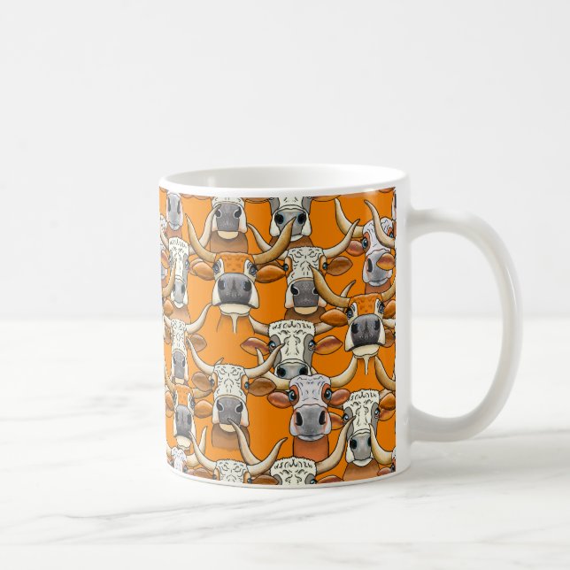 Mug Portraits Whimsical Longhorn Portraits de bovins e (Droite)