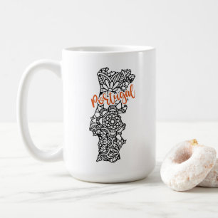 Mug Portugal Floral Mandala Silhouette