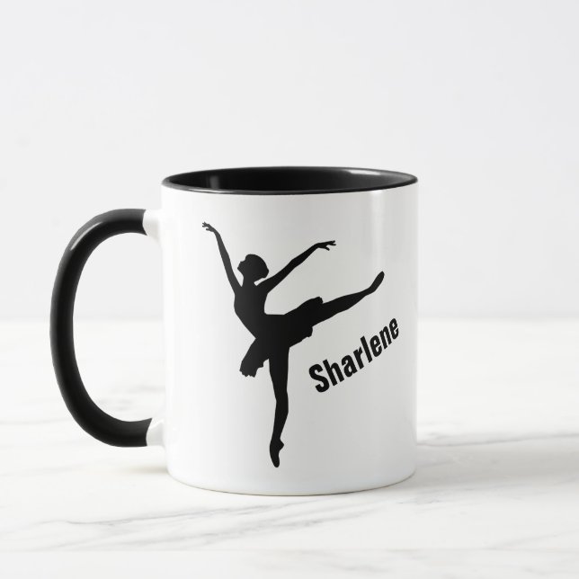 Mug Pose d'arabesque de ballet en silhouette (Gauche)