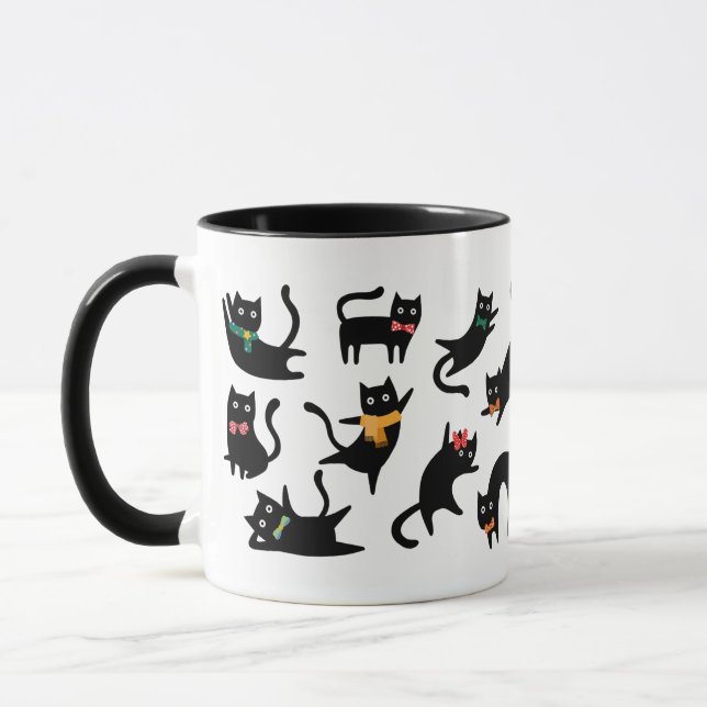 Mug pose de chats noirs (Gauche)