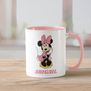 Mug Pose de la souris Minnie personnalisable en rose