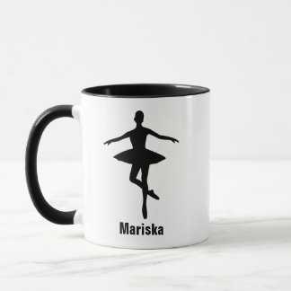 Mug Pose de pirouette de ballet Silhouette