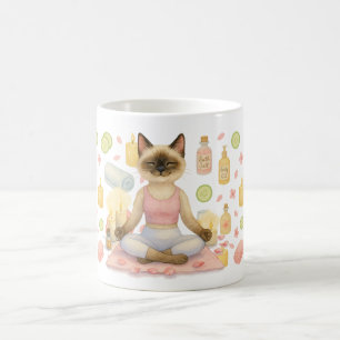 Mug Pose de yoga pour Amoureux de les chats siamois