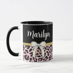 Mug Posh Girly rose Empreinte de léopard fille