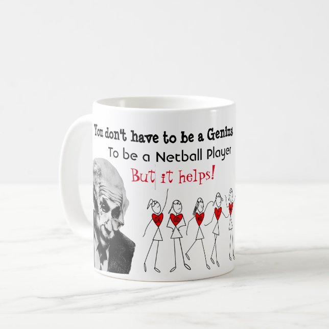 Mug Positions de joueur de net-ball avec la citation (Devant gauche)