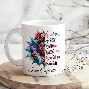Mug Positivité rétro "Je suis belle, intelligente, for
