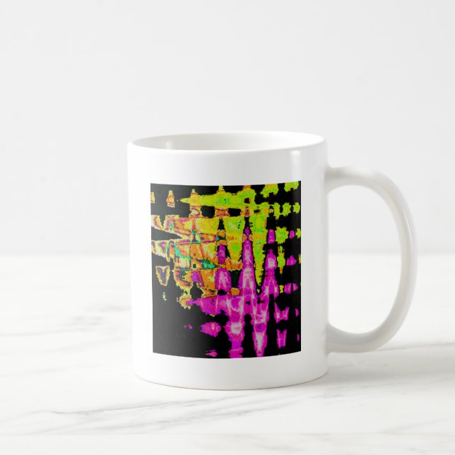 Mug Poster d'art Abstrait Neon Glitch Imprimer (Droite)