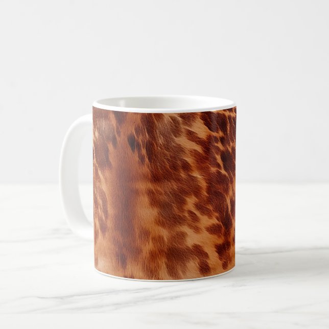 Mug Poster de animal Brown de vache (Devant gauche)