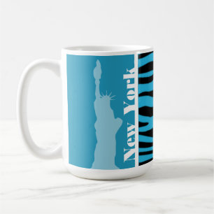 Mug Poster de animal Cerulean lumineux de zèbre ; New