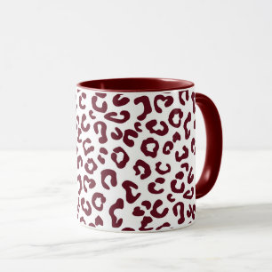 Mug Poster de animal Cheetah en Maroon et Blanc