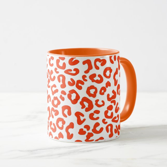 Mug Poster de animal Cheetah en orange et blanc (Devant droit)