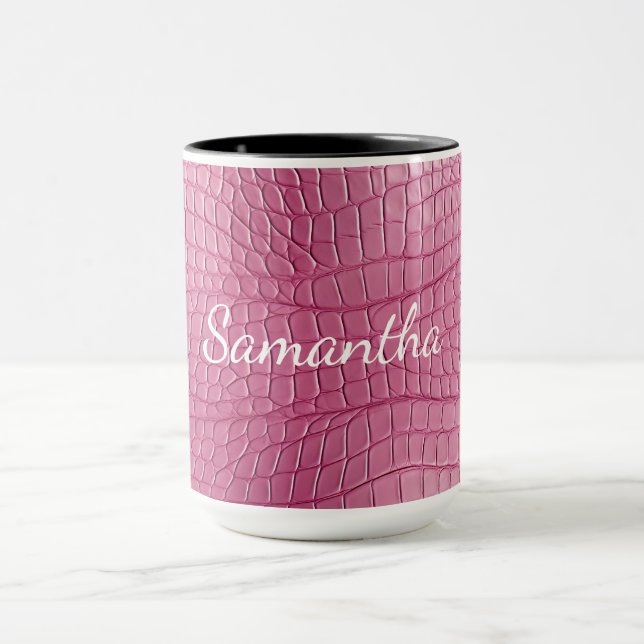 Mug Poster de animal d'alligator rose Faux (Centre)