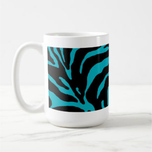 Mug Poster de animal en bande bleu clair Zebra