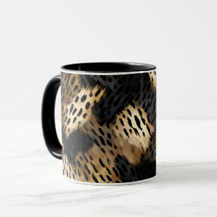Mug Poster de animal Leopard Black Gold Cream