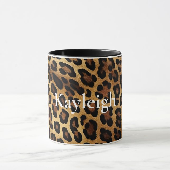 Mug Poster de animal Leopard Brown or (Centre)