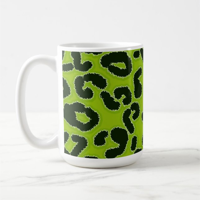 Mug Poster de animal vert pomme de léopard (Gauche)