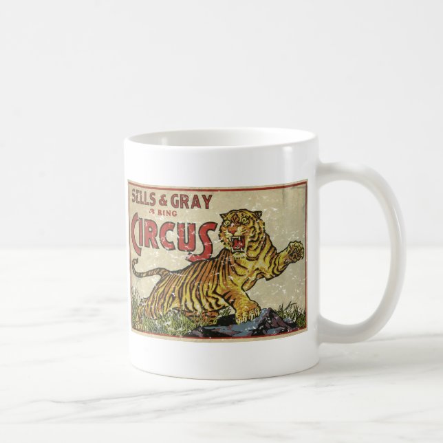 Mug Poster de cirque vintage - cirque 1930 - en détres (Droite)