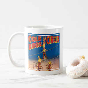 Mug Poster de cirque vintage montrant des acrobates à