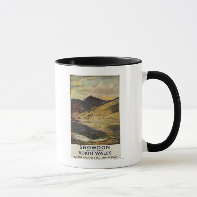 Mug Poster de la vue de la montagne de Snowdon (Droite)