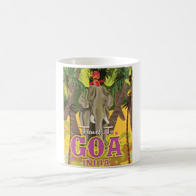Mug Poster de voyage goa India vintage (Centre)