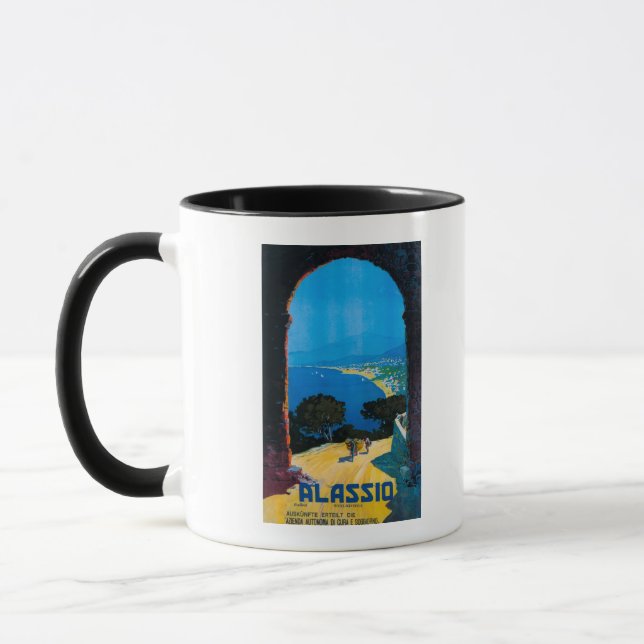 Mug Poster de voyage Riviera Ouest (Gauche)