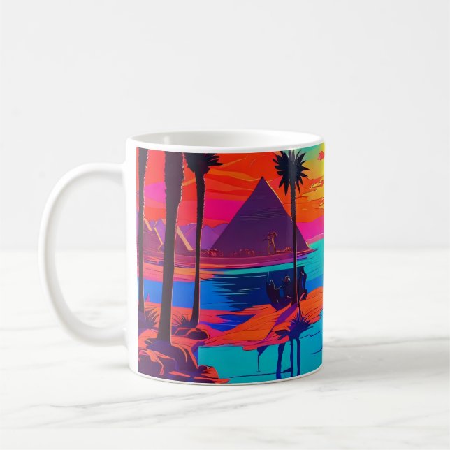 Mug Poster psychédélique Art Paysage égyptien (Gauche)