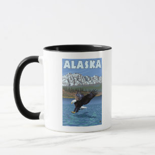 Mug Poster Vintage voyage de l'aigle AlaskaBald