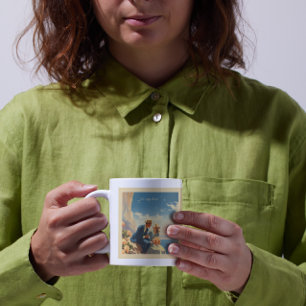 Mug Poster Vintage voyage, Valentine personnalisable