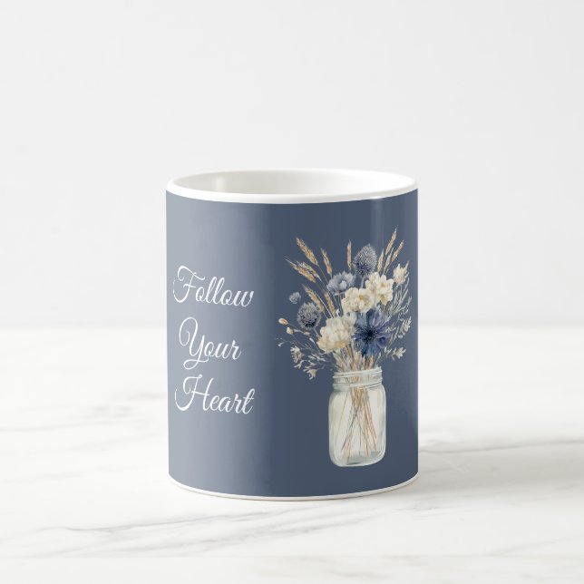 Mug Pot à fleurs crème bleu (Centre)