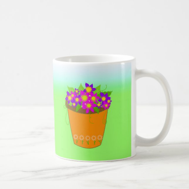 Mug Pot de fleurs fantaisiste (Droite)