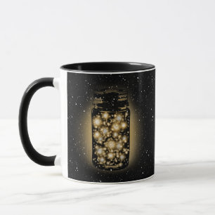 Mug Pot rougeoyant de lucioles avec des étoiles de