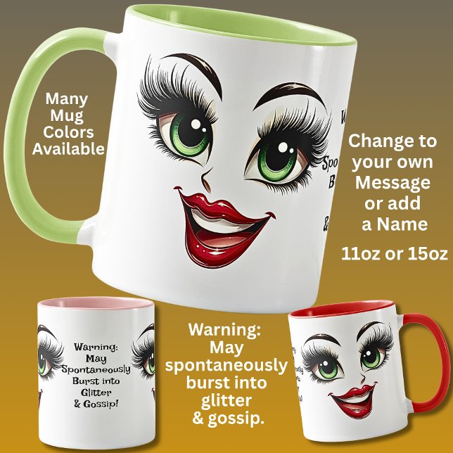 Mug Potins, Ajouter un message nominatif, Yeux Visage  (Créateur téléchargé)